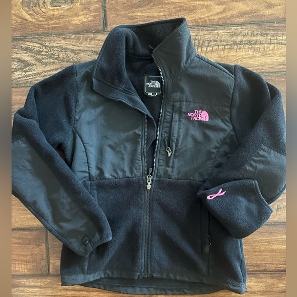 The North Face Black Jacket with Pink Accents And Zipper Pockets - Picture 1 of 6